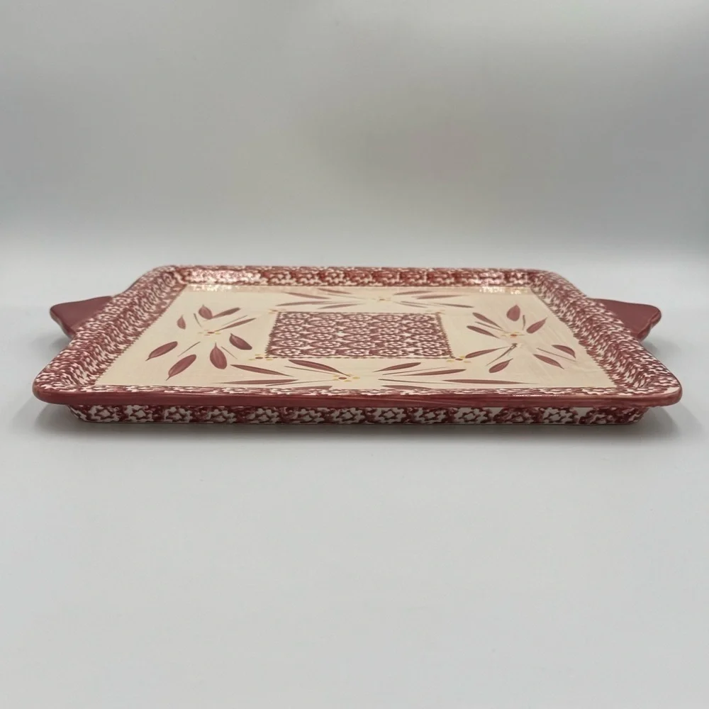 Temp-Tations OLD WORLD Cranberry Red Serving/Baking Tray Platter